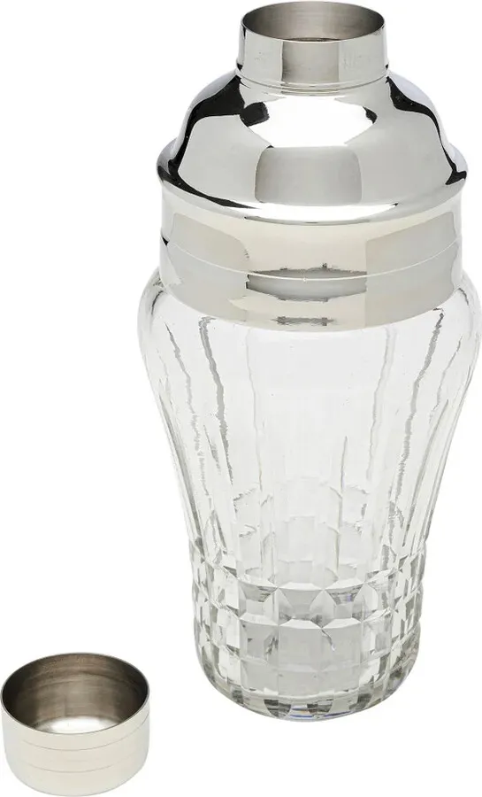 Shaker do drinków szkło transparentne i srebrne aluminium 500 ml