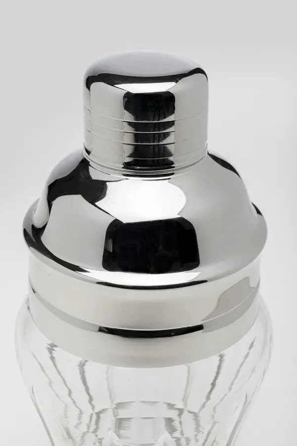 Shaker do drinków szkło transparentne i srebrne aluminium 500 ml
