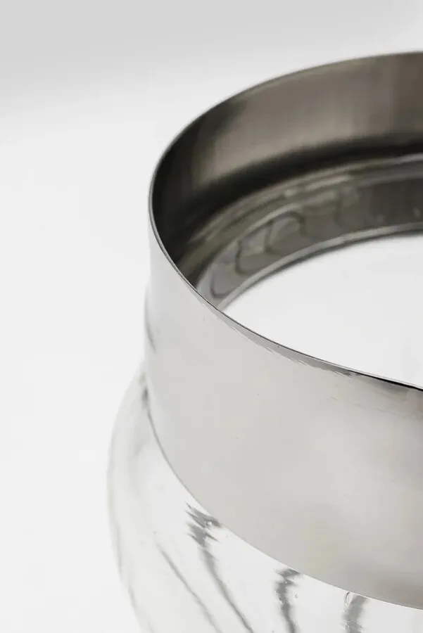 Shaker do drinków szkło transparentne i srebrne aluminium 500 ml