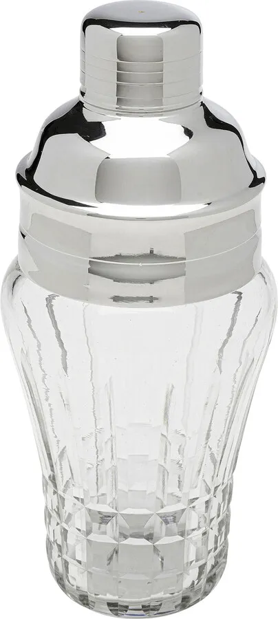 Shaker do drinków szkło transparentne i srebrne aluminium 500 ml