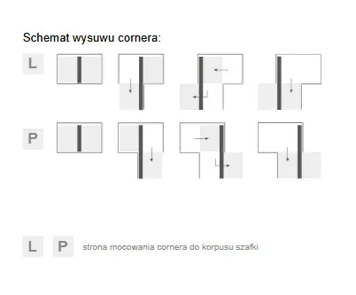 MAXIMA PURO Corner Comfort 800 prawy metal/szkło biały mat/bezbarwny