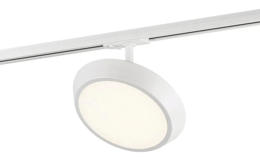 Biała lampa sufitowa Ø20x14 cm z oświetleniem szynowym