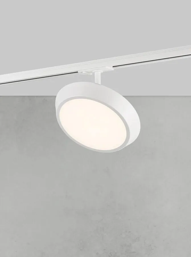 Biała lampa sufitowa Ø20x14 cm z oświetleniem szynowym