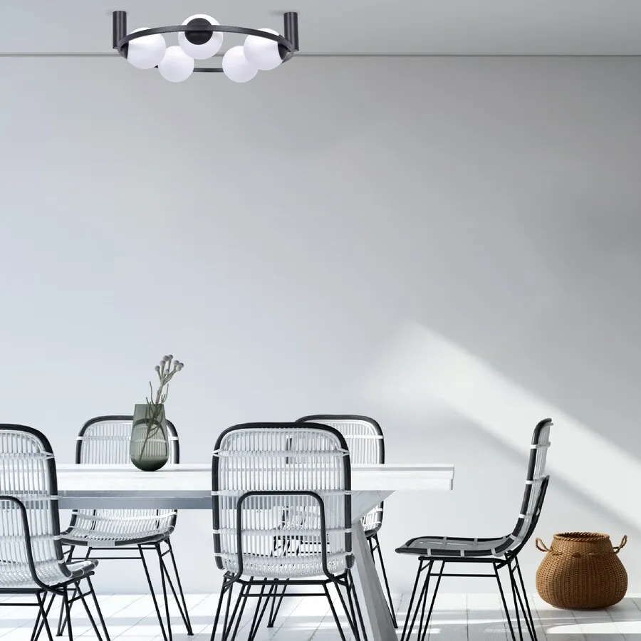 Lampa sufitowa ORBIT 5 5009 - czarny/biały