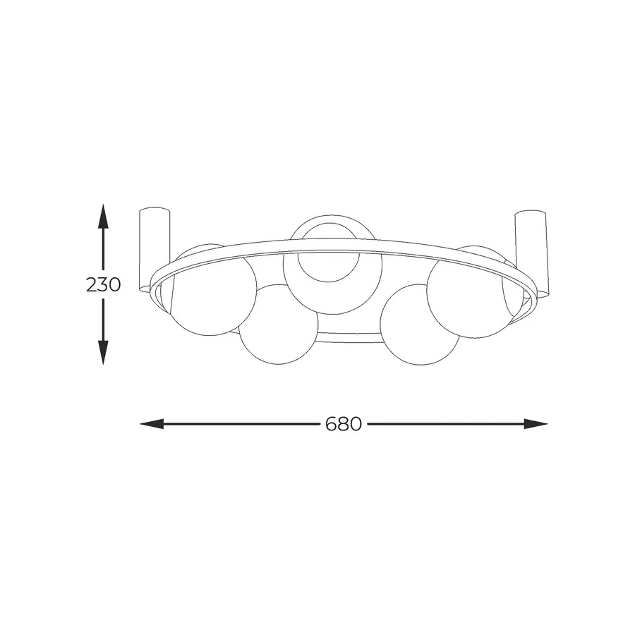 Lampa sufitowa ORBIT 5 5009 - czarny/biały