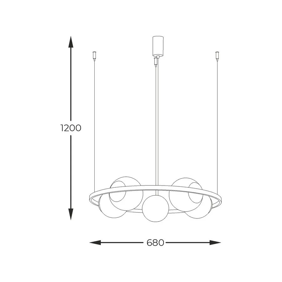 Lampa wisząca ORBIT 5 5011 - czarny/biały