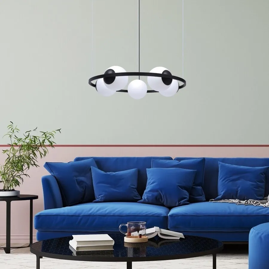 Lampa wisząca ORBIT 5 5011 - czarny/biały