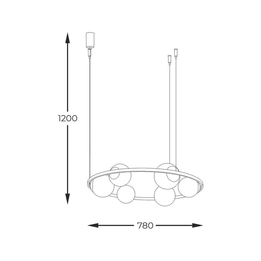 Lampa wisząca ORBIT 6 5007 - czarny/biały