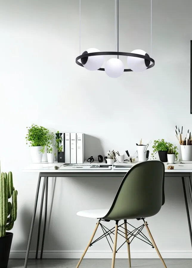 Lampa wisząca ORBIT 3 5004 - czarny/biały