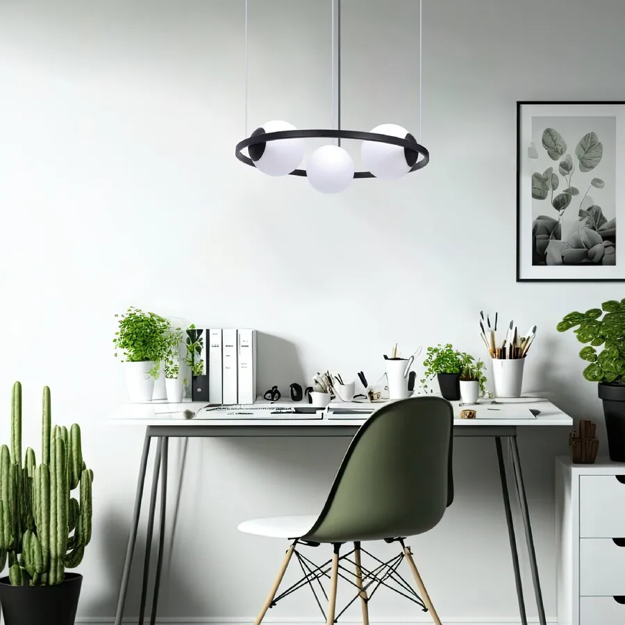 Lampa wisząca ORBIT 3 5004 - czarny/biały