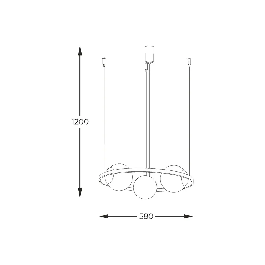 Lampa wisząca ORBIT 3 5004 - czarny/biały