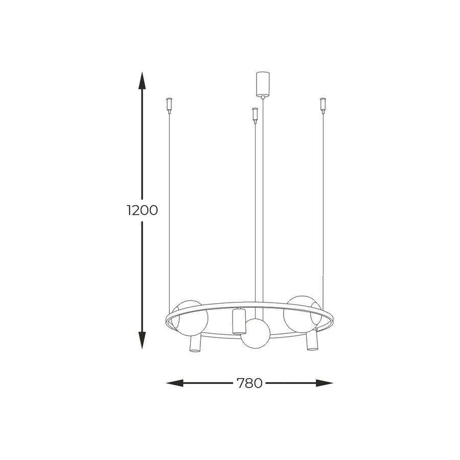 Lampa wisząca ORBIT 3+3 5006 - czarny/biały