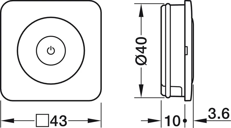 Wielofunkcyjny przełącznik meblowy CONNECT MESH / 40x10 mm
