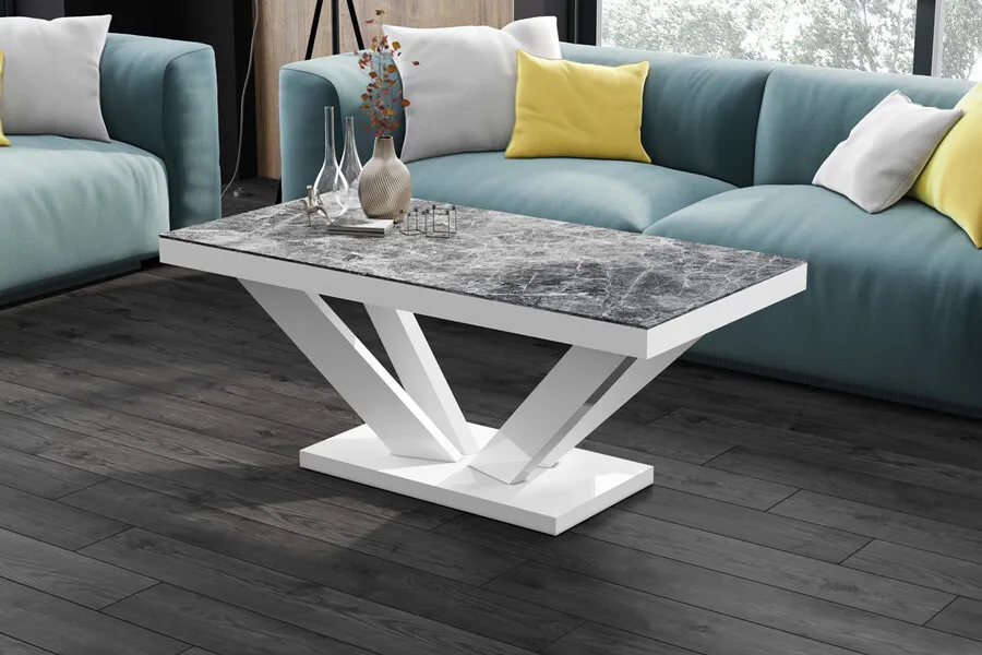 Ława VIVA 2 MINI - venatino dark mat/biały połysk