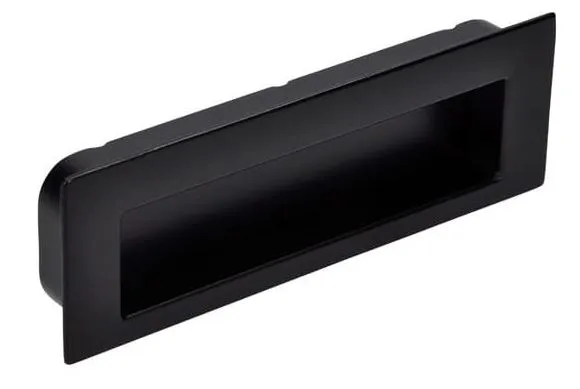 Uchwyt meblowy wpuszczany 2382 - czarny mat / rozstaw 96 mm