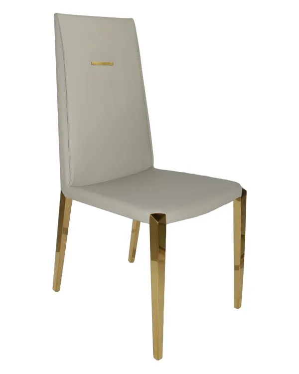 Krzesło tapicerowane CY6190GP - beżowy/złoty
