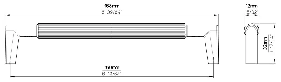 Uchwyt 2593 - efekt stali szlachetnej / rozstaw 160 mm