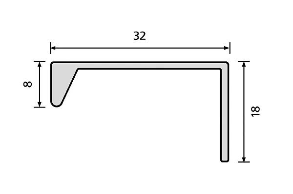 Uchwyt listwowy 4394 - aluminium / rozstaw 320 mm