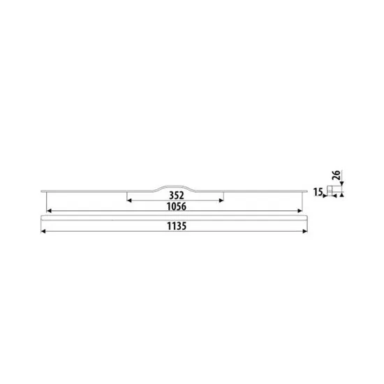 Uchwyt meblowy UA130 - czarny strukturalny / rozstaw 352 / 1056 mm