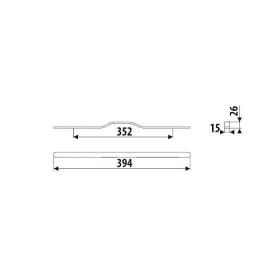 Uchwyt meblowy UA130 - aluminium / rozstaw 352 mm