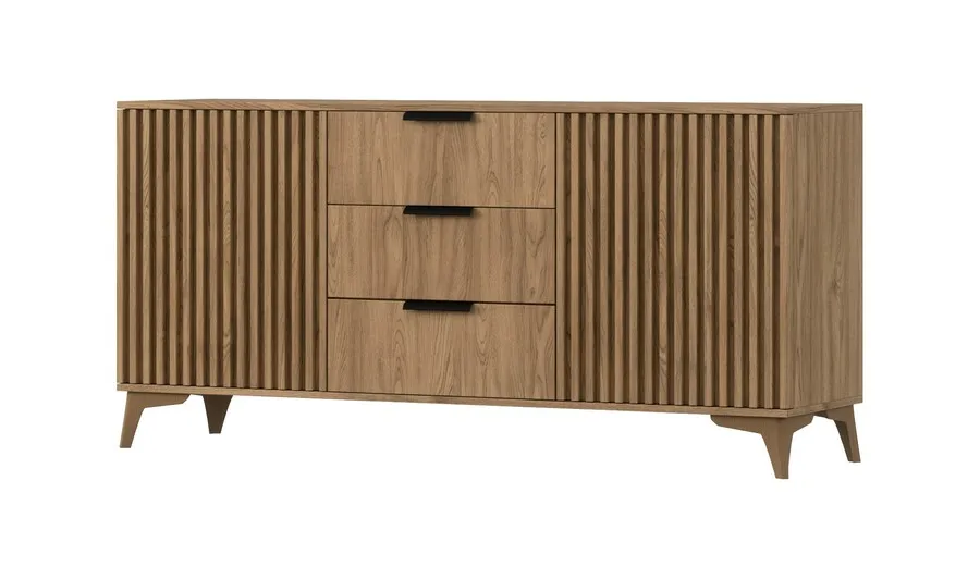 Komoda 2-drzwiowa z szufladami ENTSIAN - dąb artisan