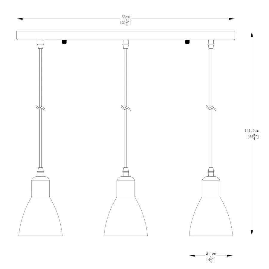 Lampa wisząca MORA A8102-3A - czarny mat