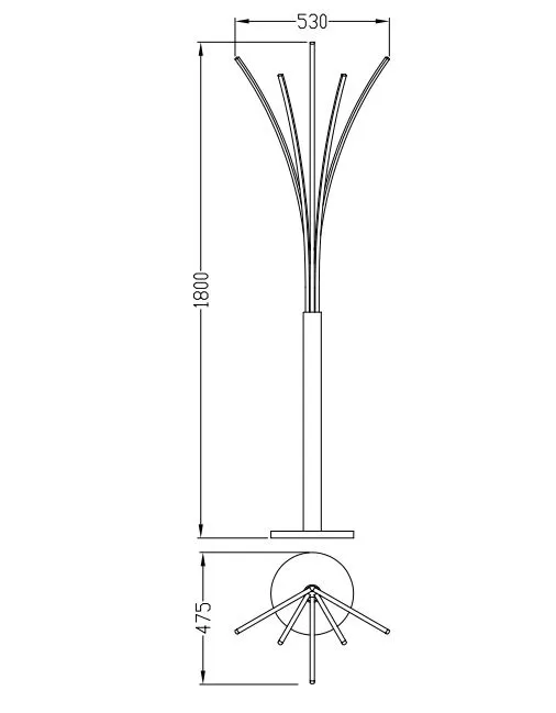 Lampa podłogowa VELDEN ML4767-3BMD - drewniany/czarny