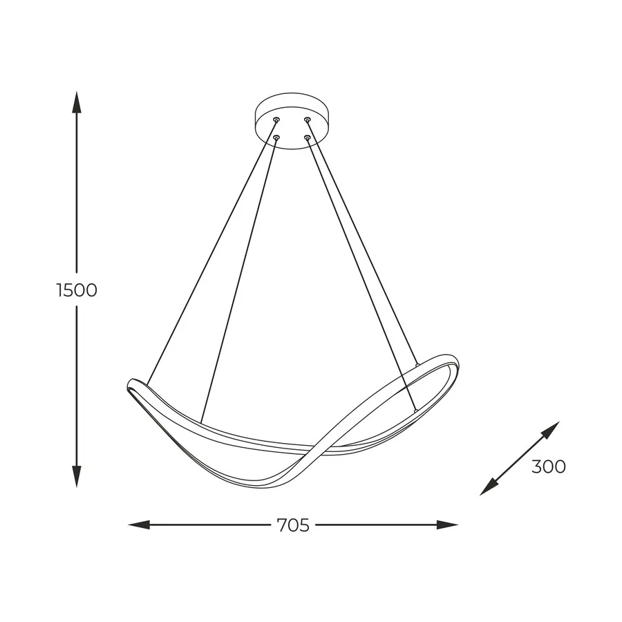 Lampa wisząca ERDA 19600P-BK - czarny