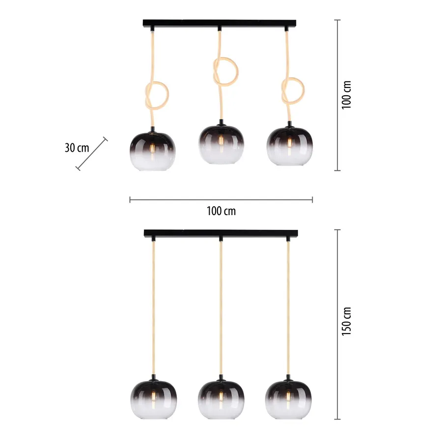 Lampa wisząca LUMA 2411-18 - czarny