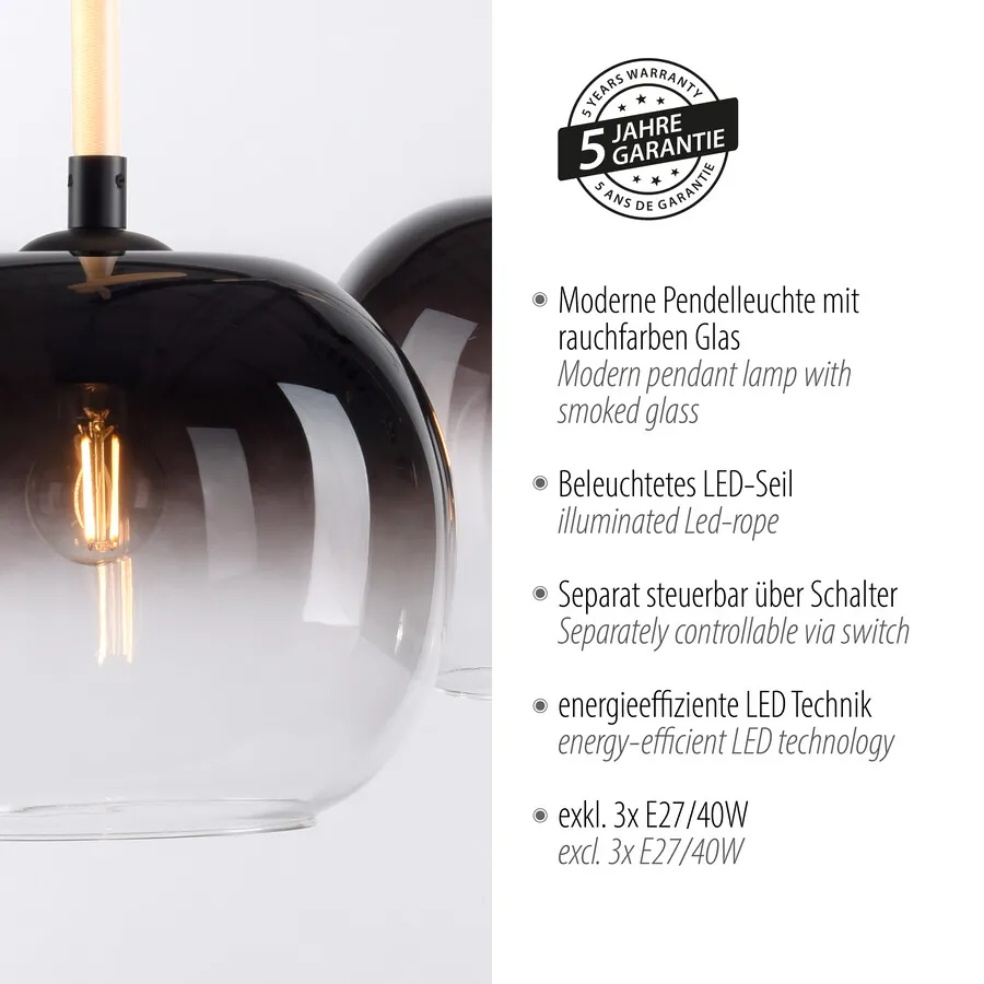 Lampa wisząca LUMA 2411-18 - czarny