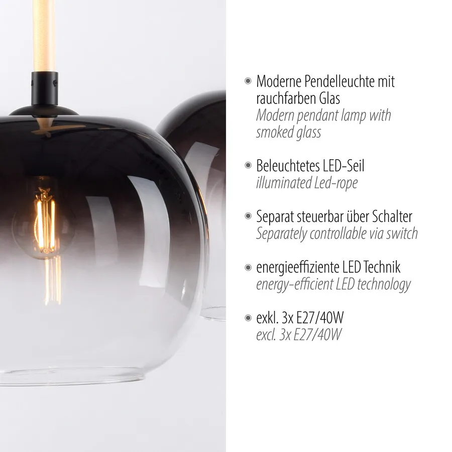 Lampa wisząca LUMA 2411-18 - czarny