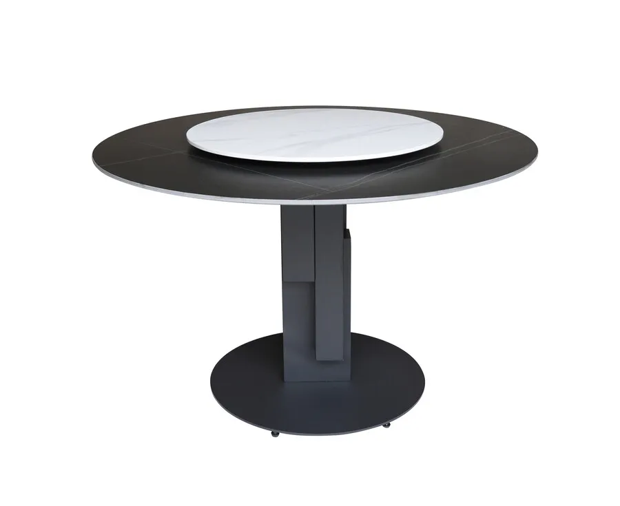 Stół okrągły z nadstawką MODIG 120 cm - czarny