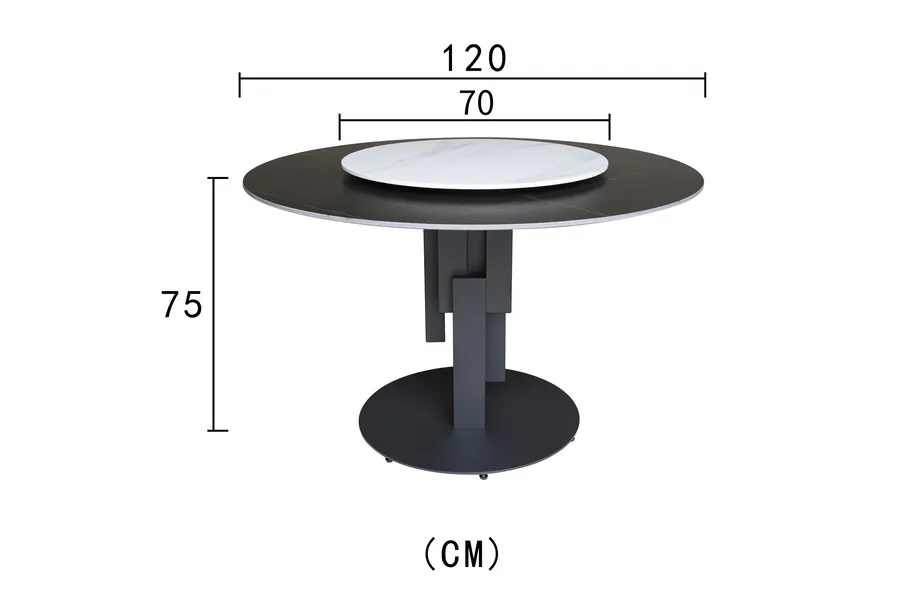 Stół okrągły z nadstawką MODIG 120 cm - czarny