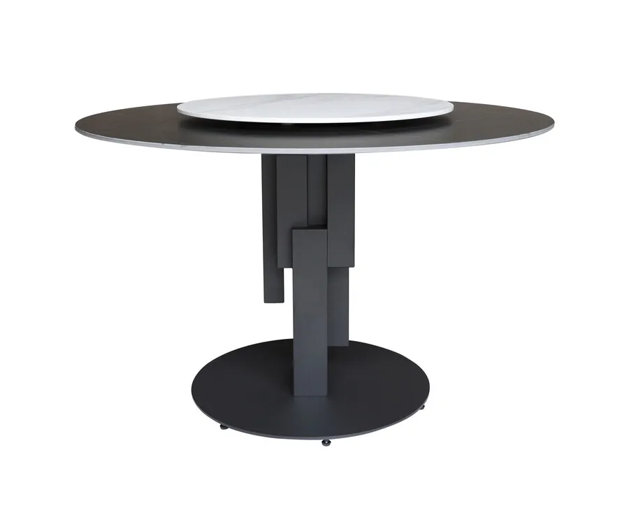 Stół okrągły z nadstawką MODIG 120 cm - czarny