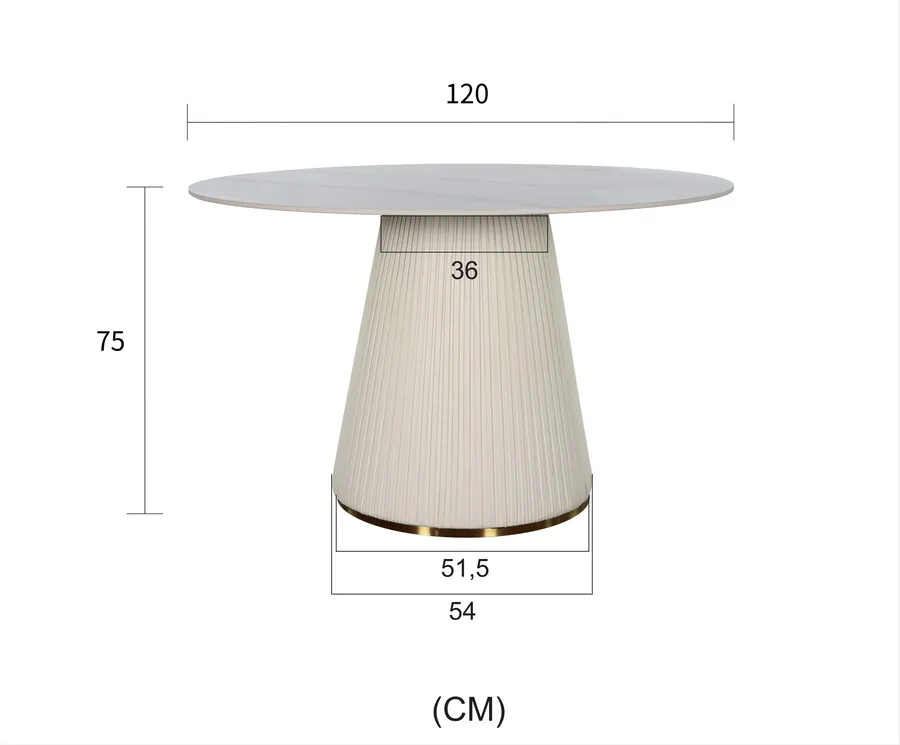 Stół okrągły MODIG 120 cm - biały
