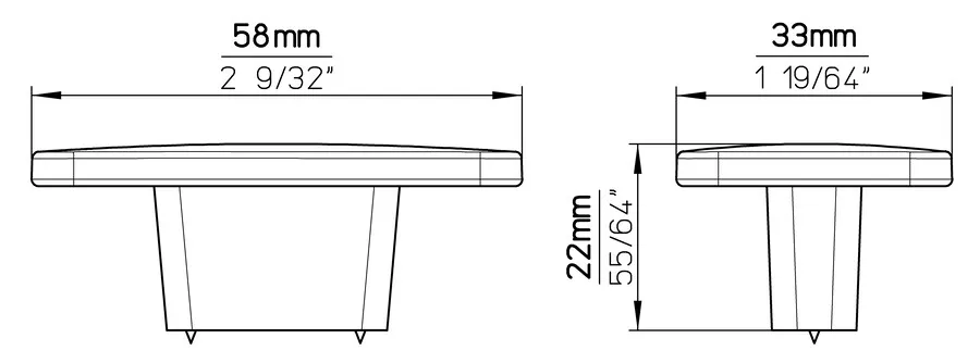 Gałka prostokątna 2411 - żelazo antyczne / wys. 58 mm