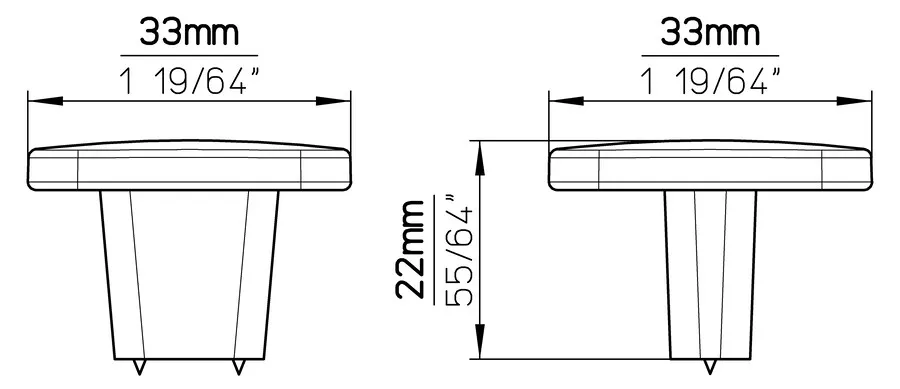 Gałka kwadratowa 2438 - chrom połysk / 33 mm