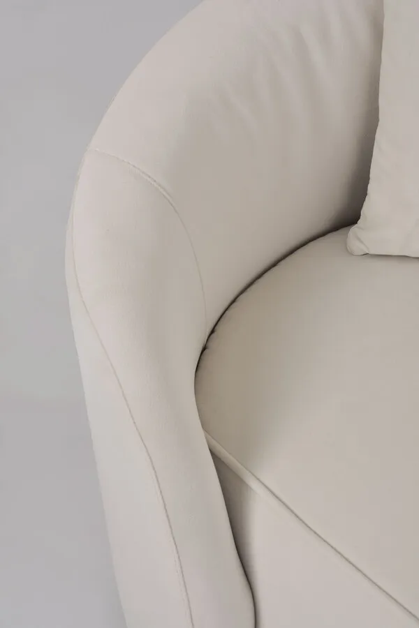 Welurowa sofa 3-osobowa NUA N19 - alabastrowa biel