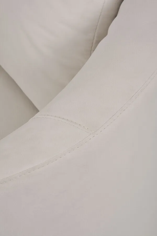 Welurowa sofa 3-osobowa NUA N19 - alabastrowa biel