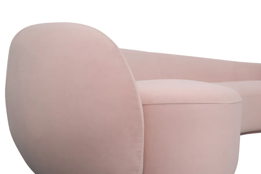 Sofa NUA N77 welur - różowy