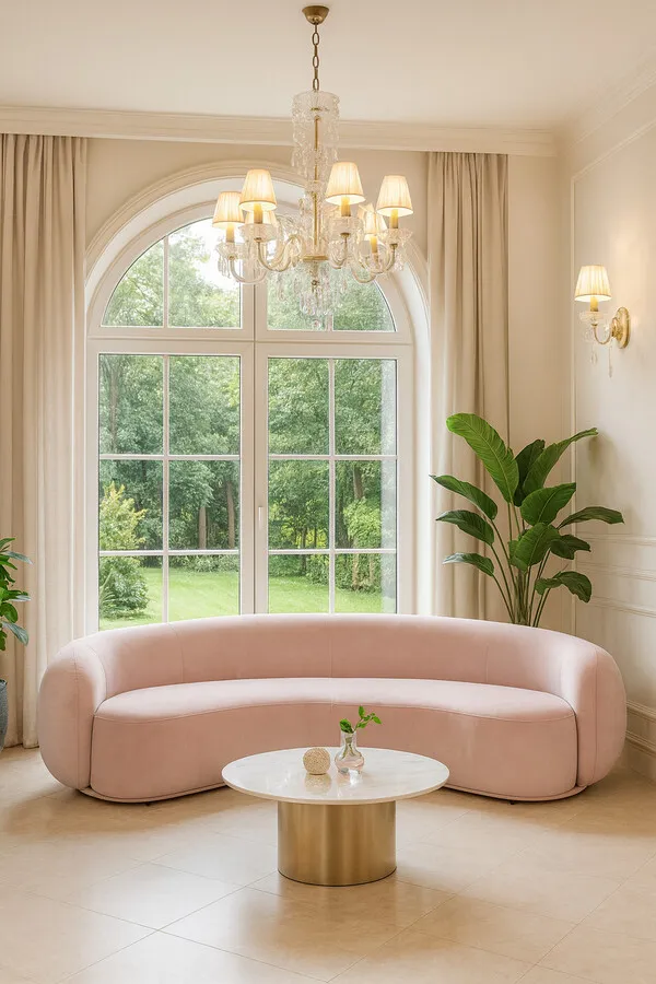 Sofa NUA N77 welur - różowy
