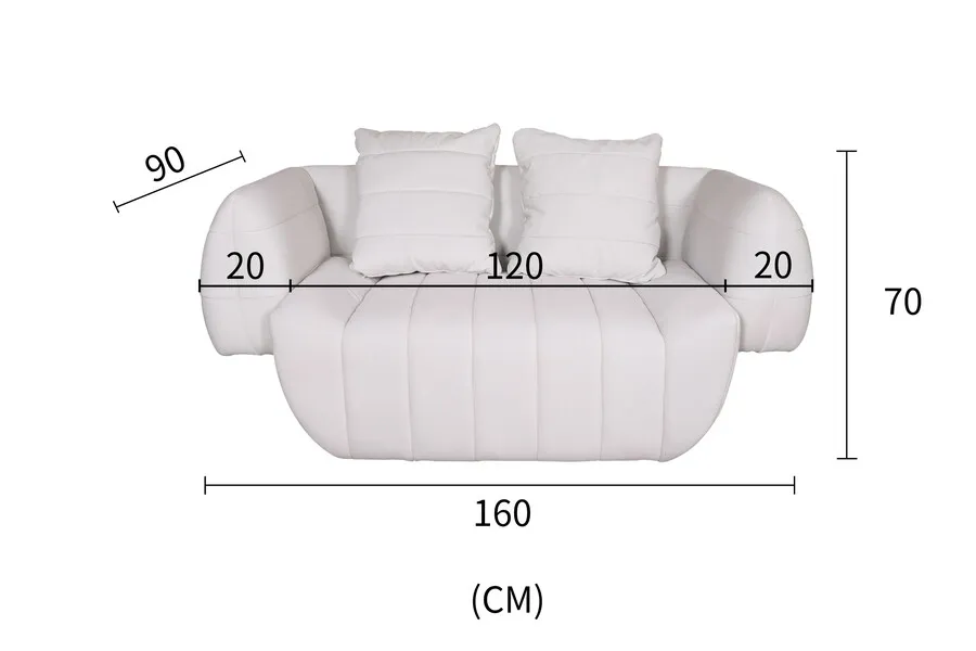 Sofa 2-osobowa NUA N90 welur - złamana biel