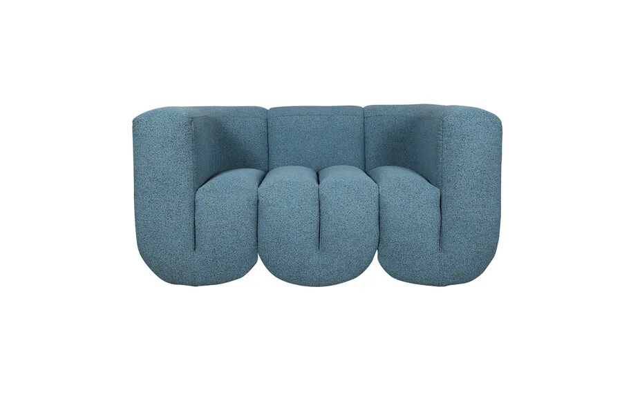 Sofa 2-osobowa szenilowa NUA N88 - niebieski