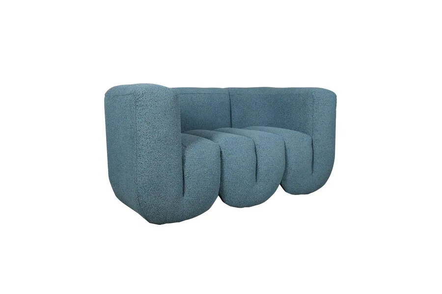 Sofa 2-osobowa szenilowa NUA N88 - niebieski