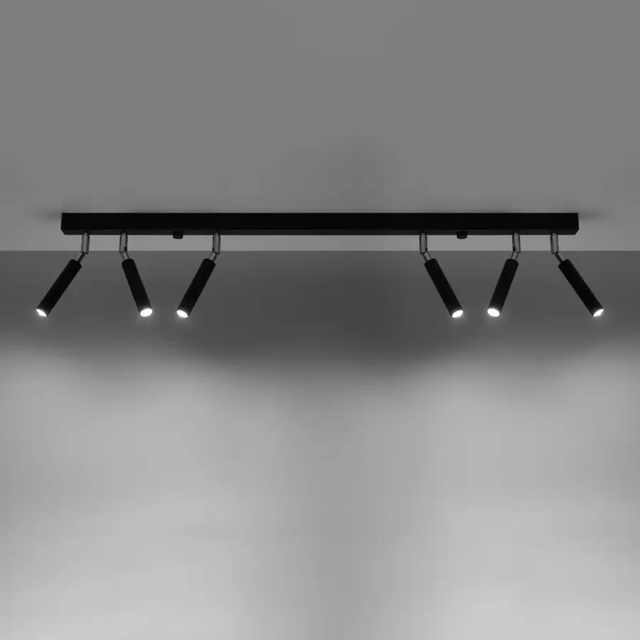 Oświetlenie punktowe metalowe czarne regulowane 100x3 cm