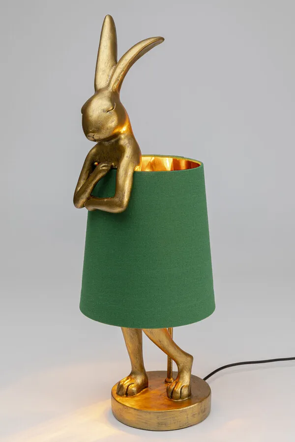 Lampa stołowa ANIMAL RABBIT 68 - złoty/zielony