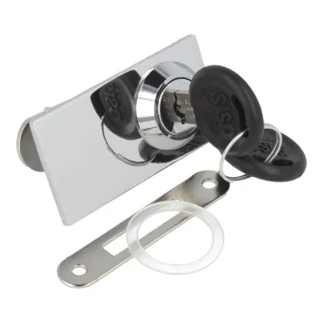Zamek do szklanych drzwi Siso X-916 CAM06 - chrom / system 1 klucza