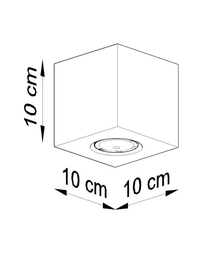 Spot drewniany kwadratowy 10x10 cm