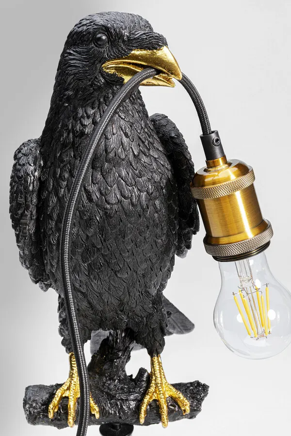 Lampa stołowa ANIMAL SITTING CROW - czarny mat