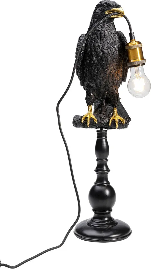 Lampa stołowa ANIMAL SITTING CROW - czarny mat